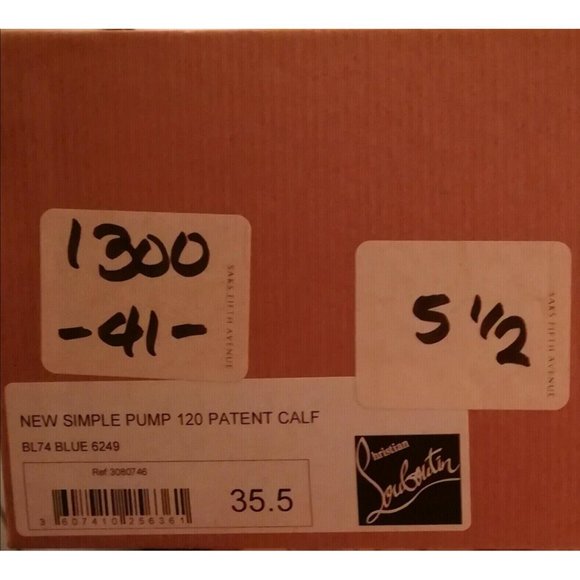 Christian Louboutin 35.5 New Simple 120 Teal Blue GPatent Leather Platform Pumps - Picture 7 of 8